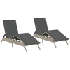 Image de vidaXL Bains de soleil avec coussins 2 pcs. Gris clair Poly rotin