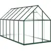 Image de vidaXL Serre avec cadre de fondation vert 334x169x195 cm Aluminimum