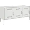 Image de vidaXL Armoire TV blanc 100,5x39x50,5 cm Acier