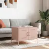 Image de vidaXL Table basse rose 68x50x50,5 cm Acier