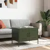 Image de vidaXL Table basse vert olive 68x50x50,5 cm Acier