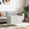 Image de vidaXL Table basse blanche 68x50x50,5 cm acier
