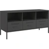 Image de vidaXL Armoire TV noire 100,5x39x50,5 cm Acier