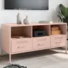 Image de vidaXL Armoire TV rose 100,5x39x50,5 cm Acier