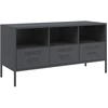 Image de vidaXL Armoire TV anthracite 100,5x39x50,5 cm Acier