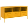 Image de vidaXL Armoire TV jaune moutarde 100,5x39x50,5 cm Acier
