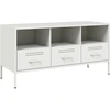 Image de vidaXL Armoire TV blanc 100,5x39x50,5 cm Acier