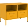 Image de vidaXL Armoire TV jaune moutarde 68x39x50,5 cm Acier