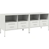 Image de vidaXL Armoires TV 2 pcs. Blanc 68x39x50,5 cm Acier
