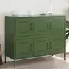 Image de vidaXL Sideboard vert olive 100,5x39x79 cm acier