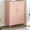 Image de vidaXL Highboard rose 68x39x101,5 cm acier