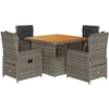 Image de vidaXL Ensemble de jardin 5 pièces avec coussins Gris Poly rotin