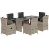 Image de vidaXL Ensemble de jardin 7 pièces avec coussins gris clair Poly rotin