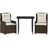 Image de vidaXL Ensemble de jardin 3 pièces avec coussins Marron Poly rotin