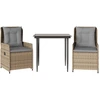 Image de vidaXL Ensemble de jardin 3 pièces avec coussins Beige Poly Rattan