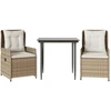 Image de vidaXL Ensemble de jardin 3 pièces avec coussins Beige Poly Rattan