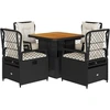 Image de vidaXL Ensemble de jardin 5 pièces avec coussins Noir Poly Rattan