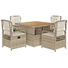 Image de vidaXL Salon de jardin 5 pièces avec coussins Beige Poly Rattan