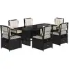 Image de vidaXL Ensemble de jardin 7 pièces avec coussins Noir Poly Rattan