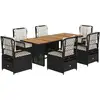 Image de vidaXL Ensemble de jardin 7 pièces avec coussins Noir Poly Rattan