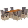 Image de vidaXL Ensemble de jardin 7 pièces avec coussins Beige Poly rotin