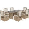 Image de vidaXL Ensemble de jardin 7 pièces avec coussins Beige Poly rotin