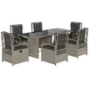 Image de vidaXL Ensemble de jardin 7 pièces avec coussins gris clair Poly rotin