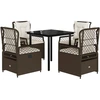 Image de vidaXL Ensemble de jardin 5 pièces avec coussins Marron Poly rotin