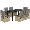 Image de vidaXL Ensemble de jardin 7 pièces avec coussins Beige Poly rotin