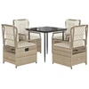 Image de vidaXL Salon de jardin 5 pièces avec coussins Beige Poly Rattan