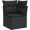 Image de vidaXL Ensemble de salon de jardin 5 pièces avec coussins noir poly rotin