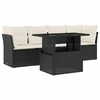 Image de vidaXL Ensemble de salon de jardin 5 pièces avec coussins noir poly rotin