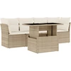 Image de vidaXL Ensemble de salon de jardin 5 pièces avec coussins Beige Poly Rattan