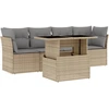Image de vidaXL Ensemble de salon de jardin 5 pièces avec coussins Beige Poly Rattan
