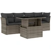 Image de vidaXL Ensemble de salon de jardin 5 pièces avec coussins Gris Poly rotin