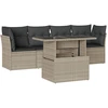 Image de vidaXL Ensemble de salon de jardin 5 pièces avec coussins gris clair Poly rotin