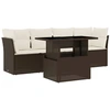 Image de vidaXL Ensemble de salon de jardin 5 pièces avec coussins Marron Poly Rattan