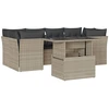 Image de vidaXL Ensemble de salon de jardin 7 pièces avec coussins gris clair Poly rotin