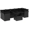 Image de vidaXL Ensemble de jardin canapé 8 pièces avec coussins noir poly rotin
