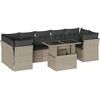 Image de vidaXL Ensemble de jardin canapé 8 pièces avec coussins gris clair Poly rotin