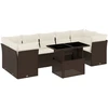 Image de vidaXL Ensemble de jardin canapé 8 pièces avec coussins Marron Poly rotin