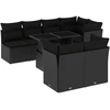 Image de vidaXL Ensemble de jardin canapé 8 pièces avec coussins noir poly rotin