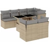 Image de vidaXL Ensemble de jardin canapé 8 pièces avec coussins Beige Poly Rattan
