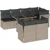 Image de vidaXL Ensemble de jardin canapé 8 pièces avec coussins gris clair Poly rotin
