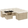 Image de vidaXL Ensemble de salon de jardin 9 pièces avec coussins beige Poly rotin