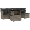 Image de vidaXL Ensemble de salon de jardin 6 pièces avec coussins Gris Poly rotin