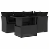 Image de vidaXL Ensemble de salon de jardin 5 pièces avec coussins noir poly rotin