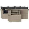 Image de vidaXL Ensemble de salon de jardin 5 pièces avec coussins gris clair Poly rotin