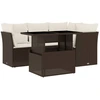 Image de vidaXL Ensemble de salon de jardin 5 pièces avec coussins Marron Poly Rattan