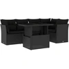 Image de vidaXL Ensemble de salon de jardin 6 pièces avec coussins noir poly rotin